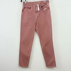 American Eagle Dusty Rose Fade Wash Stretch Denim Mom Jean NEW